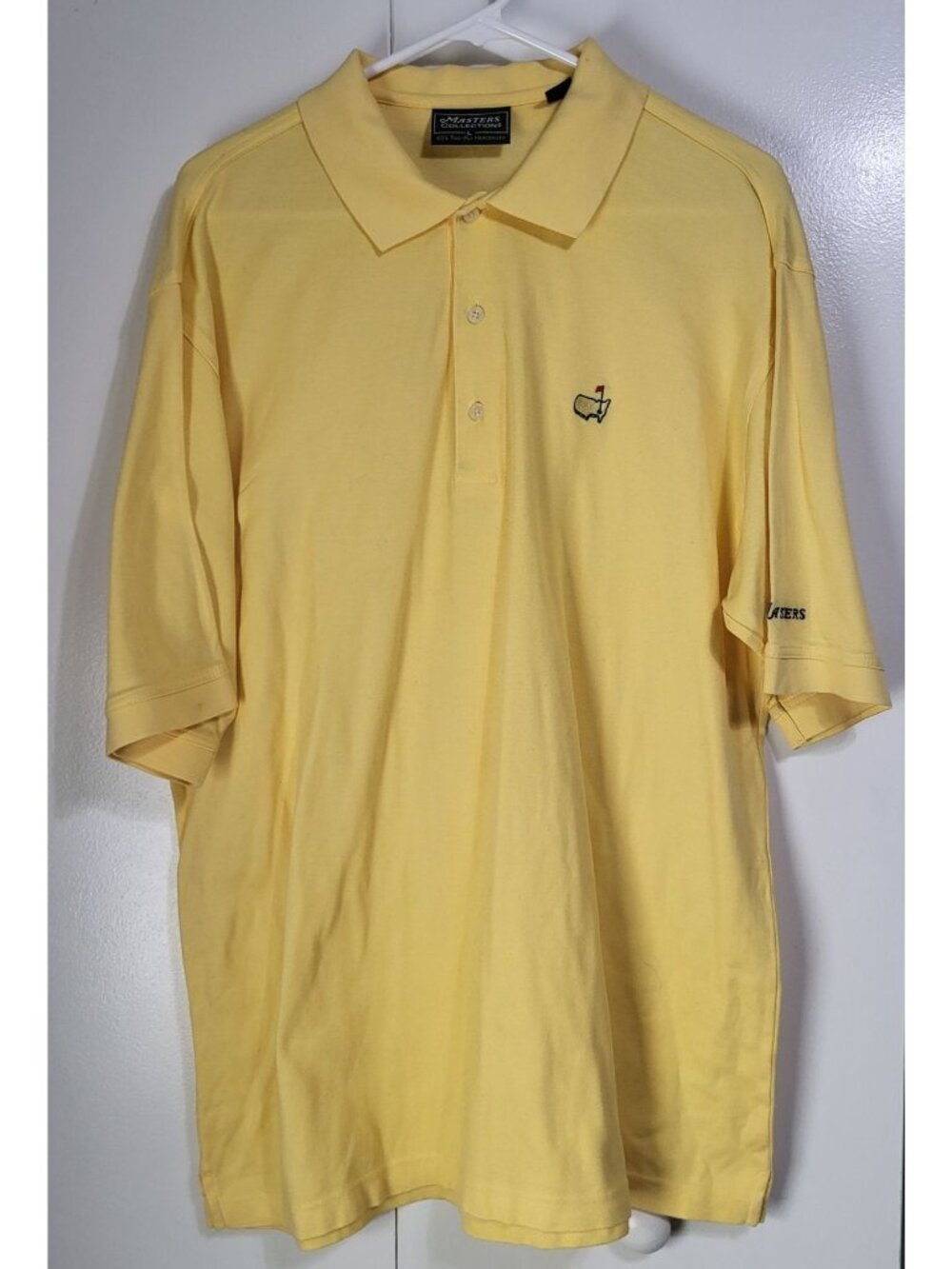 Masters Collection Shirt Men's Large Pima Cotton Yellow Golf Polo Augusta
